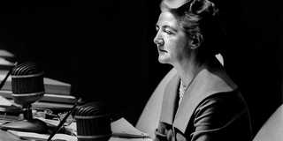 Svenskan Agda Rössel var FN:s första kvinnliga ambassadör. Bilden är från 1959. (Foto: TT)