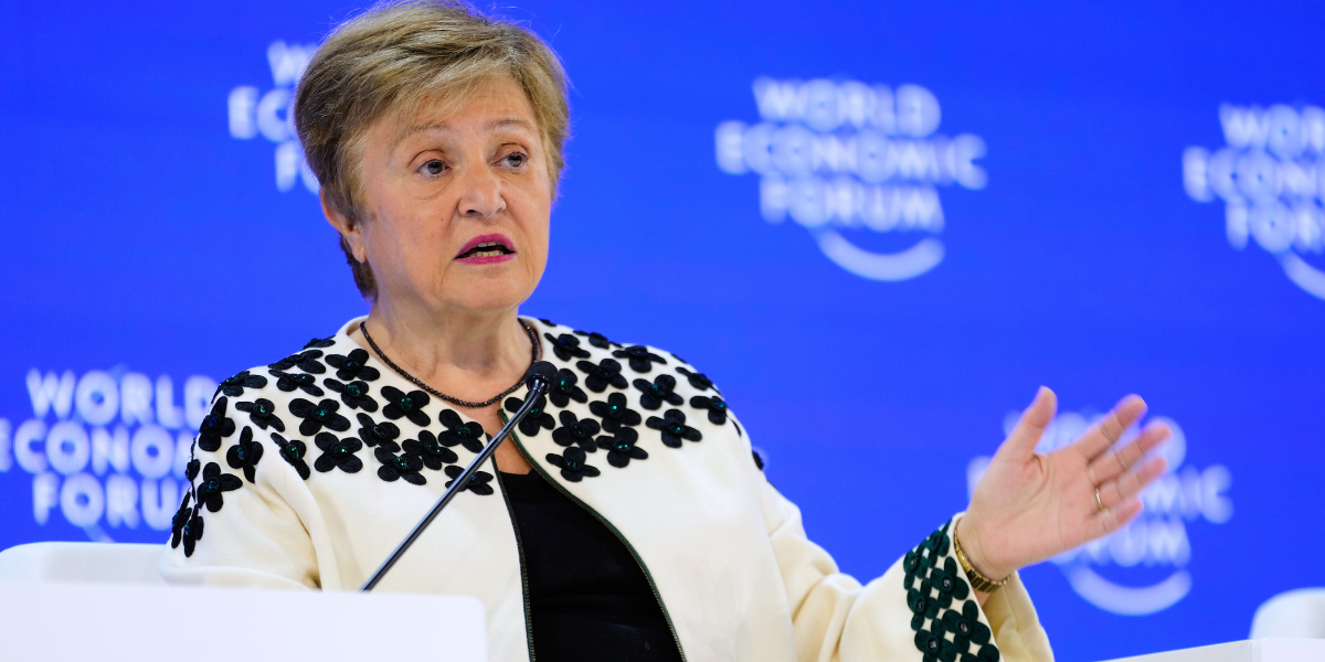Kristalina Georgieva, verkställande direktör för Internationella valutafonden (IMF), deltar i Världsekonomiskt forums årsmöte i Davos, Schweiz, fredagen den 23 januari 2026.