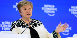 Kristalina Georgieva, verkställande direktör för Internationella valutafonden (IMF), deltar i Världsekonomiskt forums årsmöte i Davos, Schweiz, fredagen den 23 januari 2026.