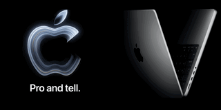 Apples inbjudan till evenemanget intill en äldre MacBook Pro – en serie som nu väntas få pekskärm för första gången. (Foto: Apple)