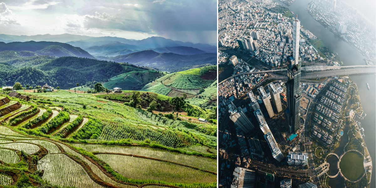 Chiang Mai i Thailand och Ho Chi Minh-staden i Vietnam