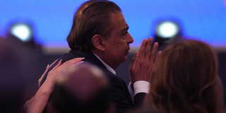 Mukesh Ambani i samband med att Jio börsnoterades.