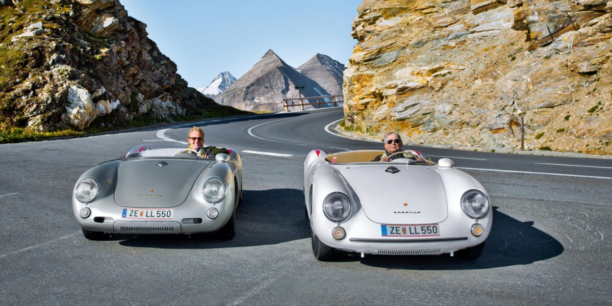 Far och son Porsche i varsin 550 Spyder.