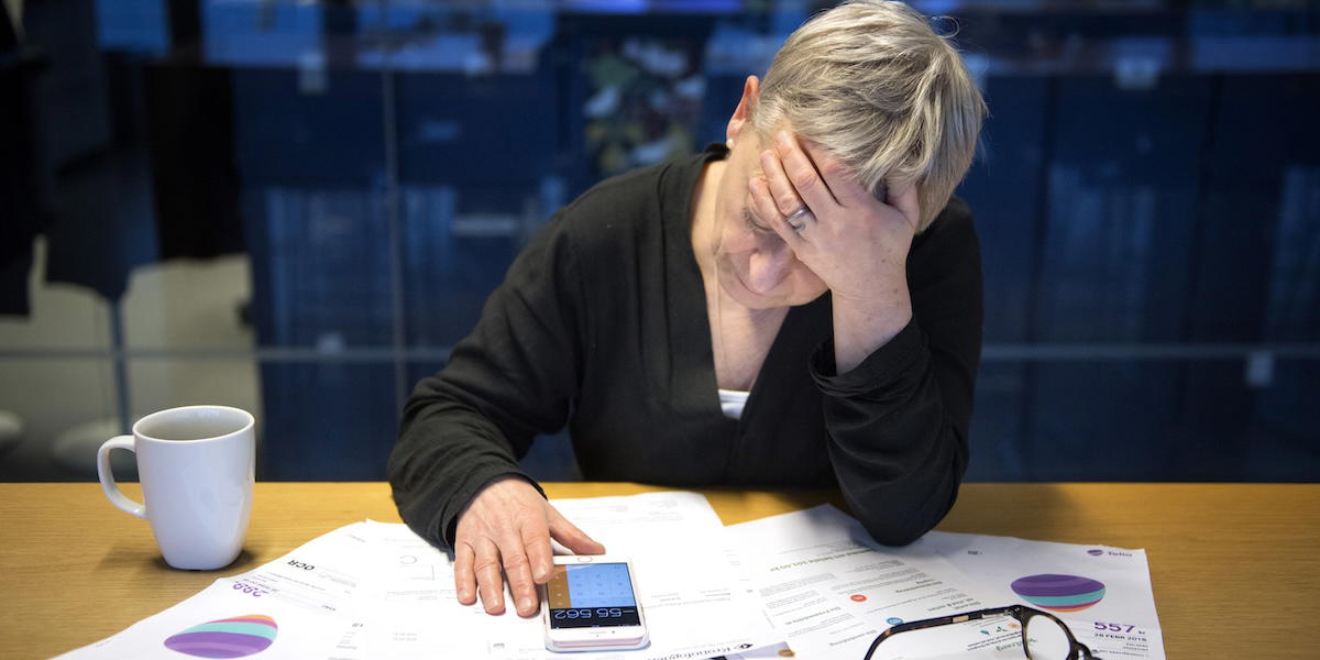 Kvinna med bolån