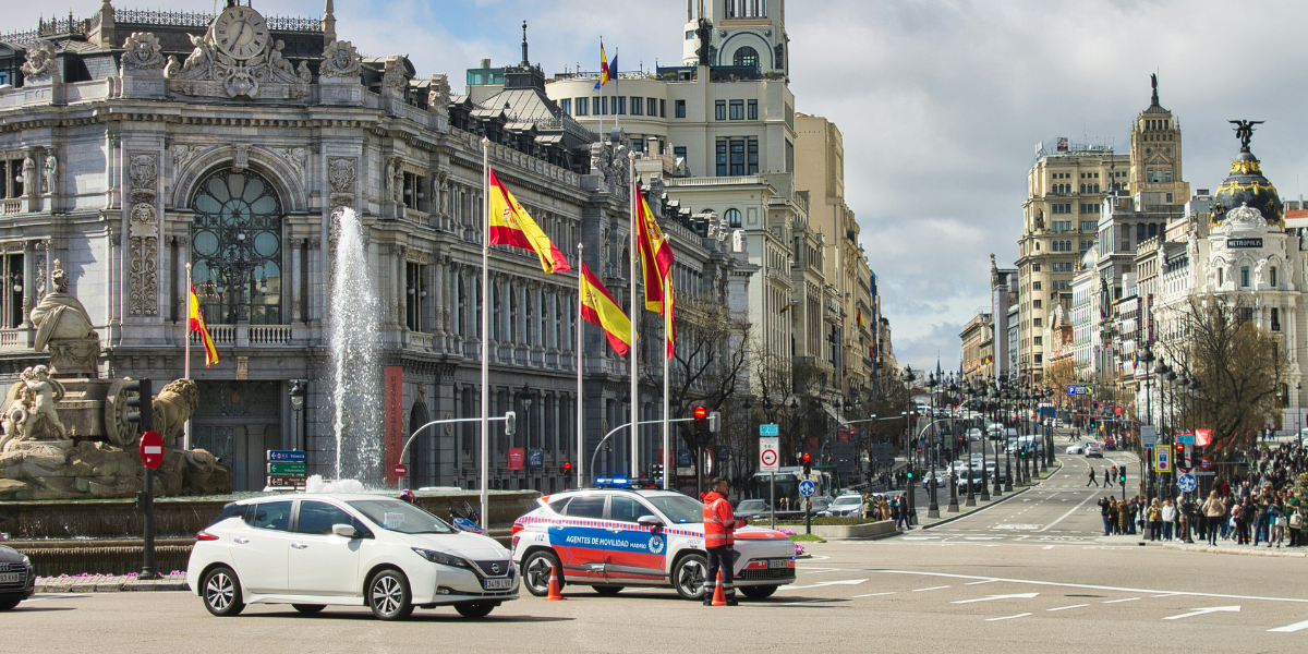 En korsning i Madrid.
